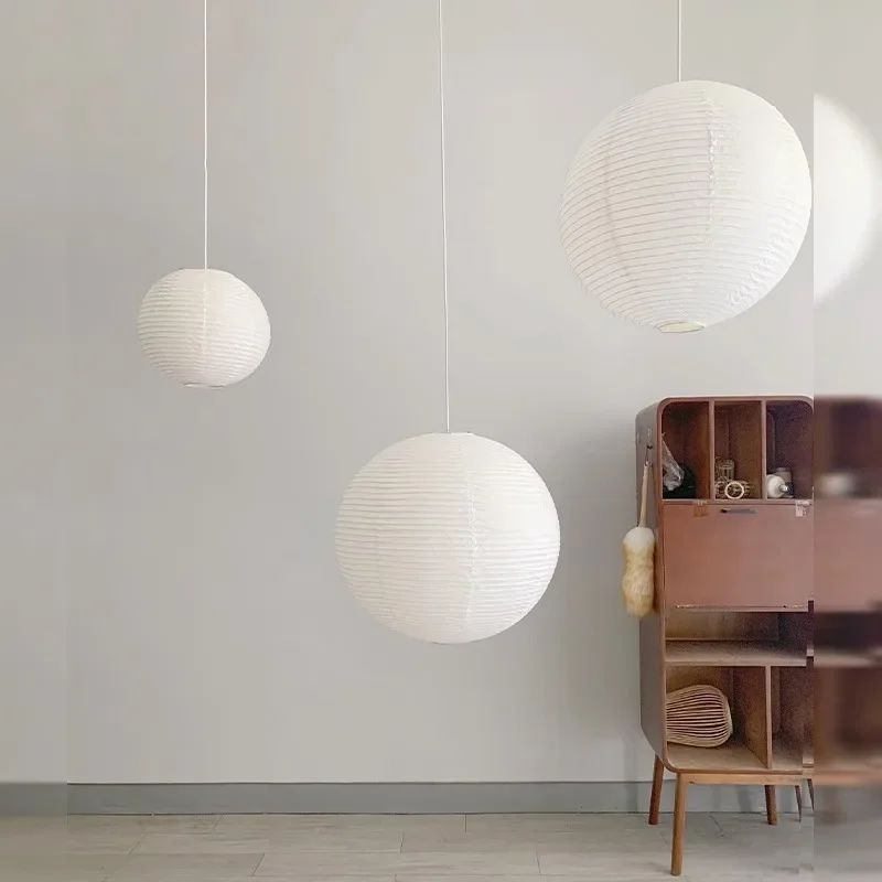 Lampe Japonaise Design Ronde En Papier Tendu