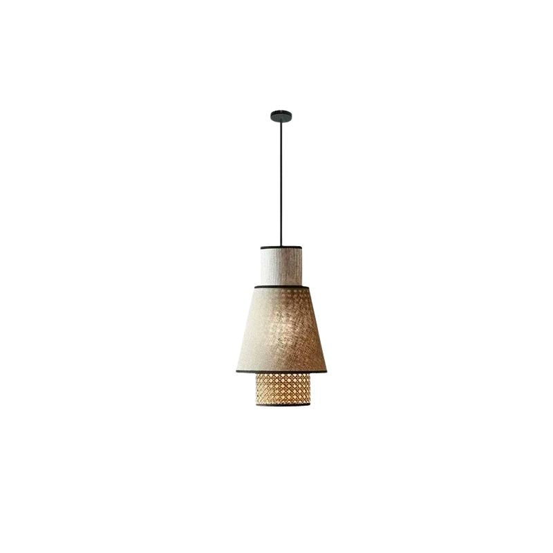 Suspension Moderne Artisanale en Rotin