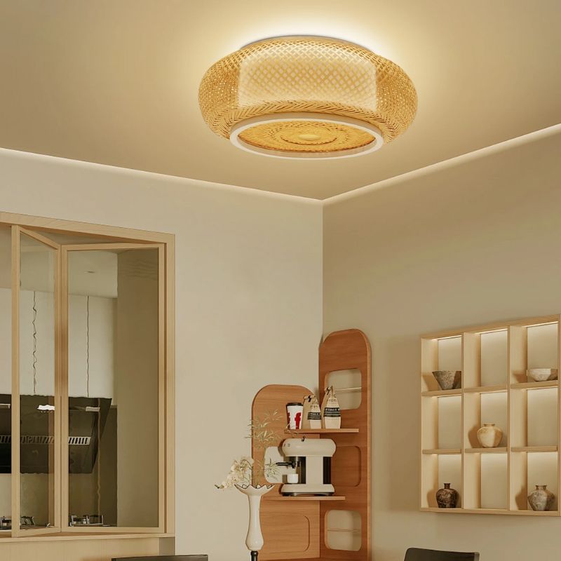 Lampe Design Raffinée En Rotin Sculpté