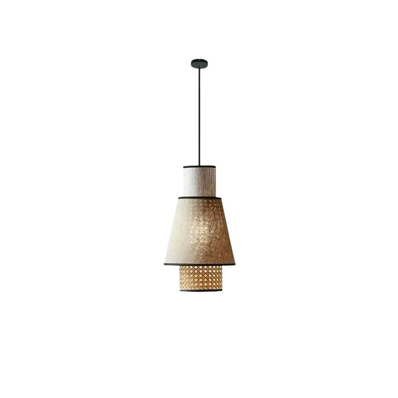 Suspension Moderne Artisanale en Rotin