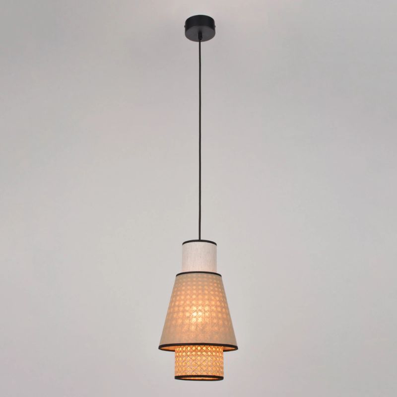 Suspension Moderne Artisanale en Rotin