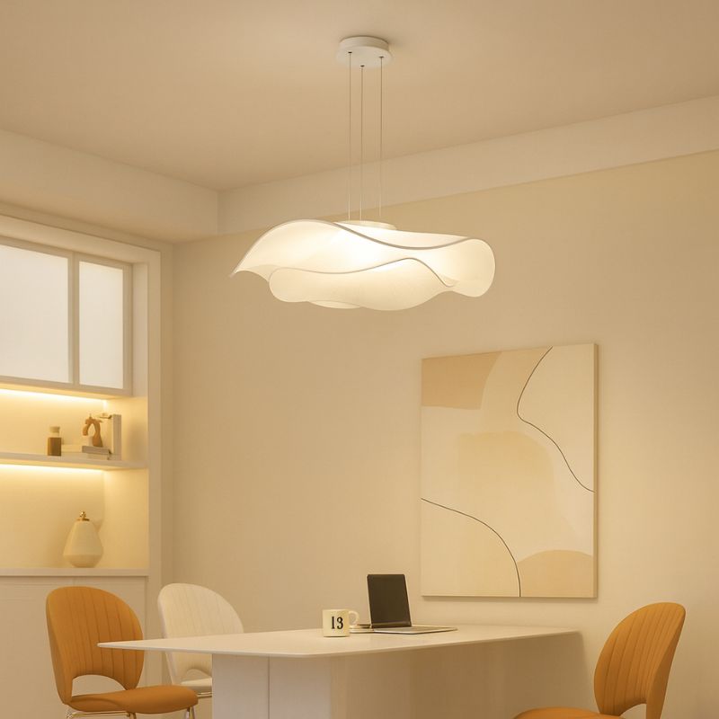 Suspension Minimaliste Élégance Tissu Blanc