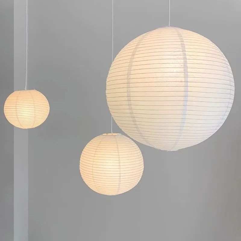 Lampe Japonaise Design Ronde En Papier Tendu
