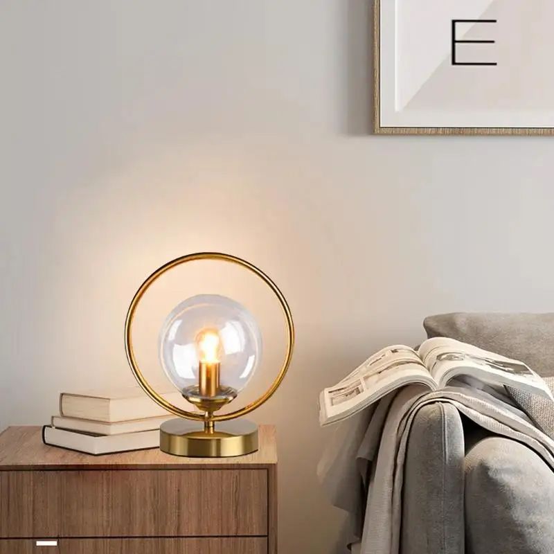 Lampe De Table Sphère En Verre Élégante