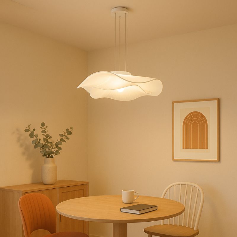 Suspension Minimaliste Élégance Tissu Blanc