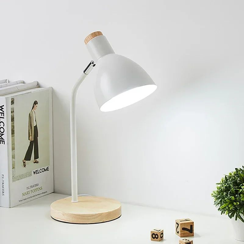 Lampe De Bureau En Bois Massif Élégant