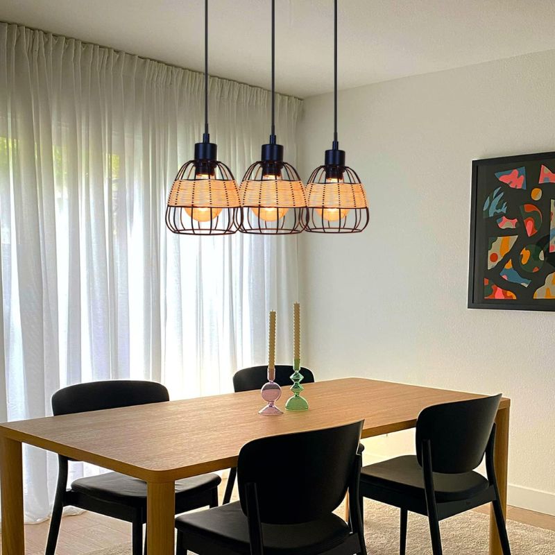Suspension Industrielle Design Cage Rétro Élégant