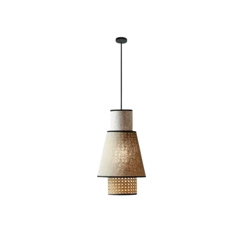 Suspension Moderne Artisanale en Rotin