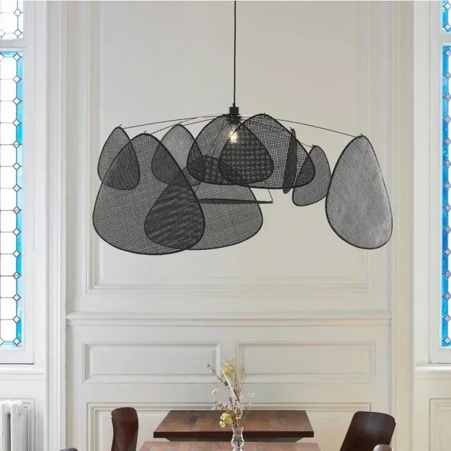 Suspension Japonaise en Rotin Noir