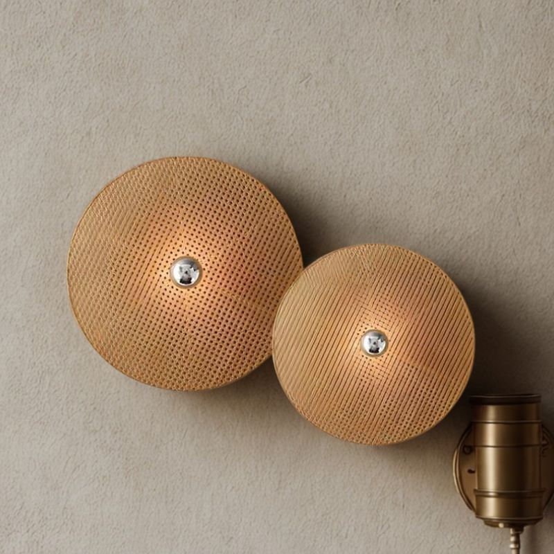 Applique Murale Japonaise En Rotin