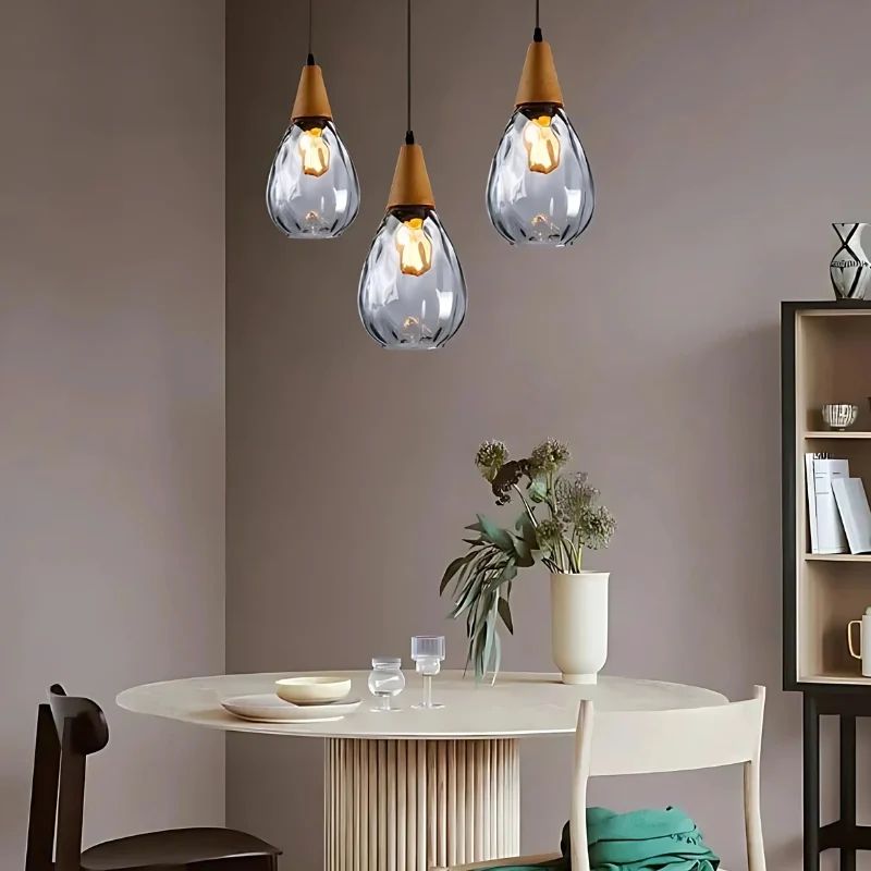 Suspension Industrielle en Verre Design Goute d’Eau