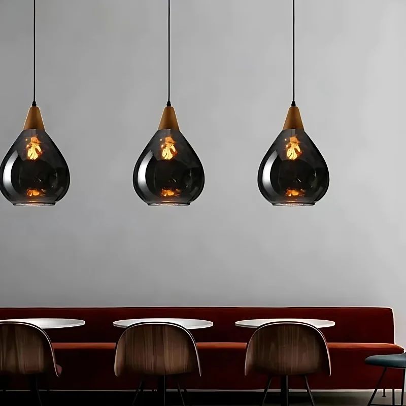 Suspension Industrielle en Verre Design Goute d’Eau