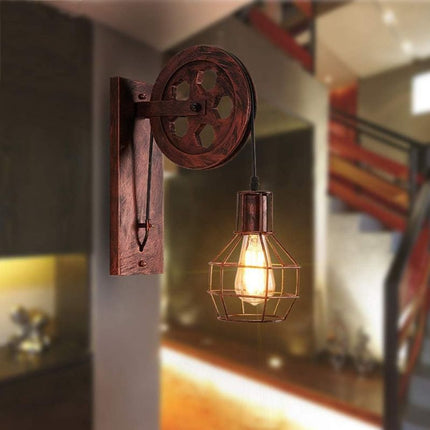 Applique Murale Design Vintage Avec Poulie