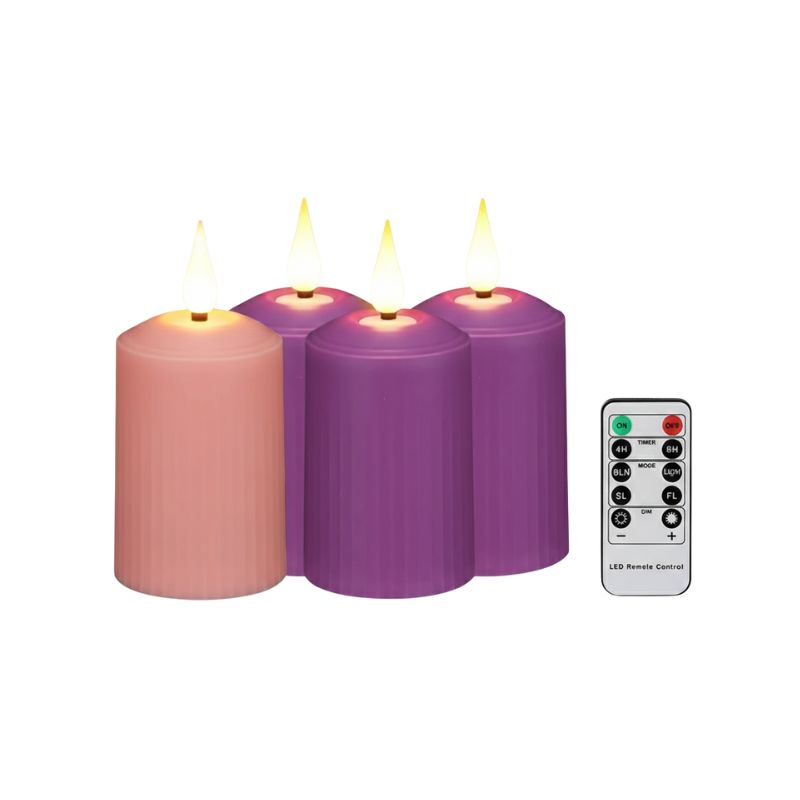 Bougie LED Sans Flamme Lot De 4 Avec Télécommande