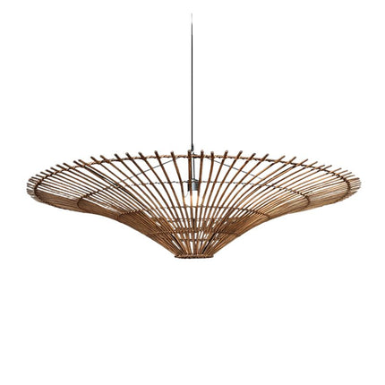 Suspension Japonaise Ronde Artisanale En Rotin