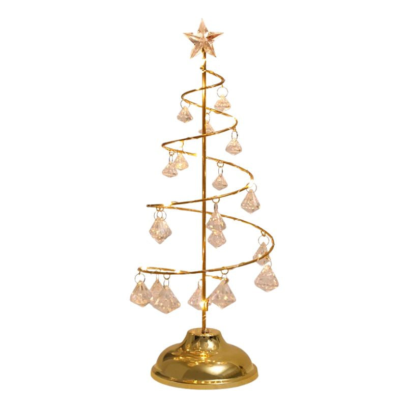 Lampe De Table Arbre De Noël LED En Cristal