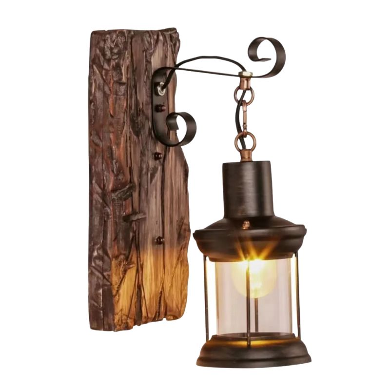 Applique Murale Industrielle Vintage Avec Lanterne En Métal