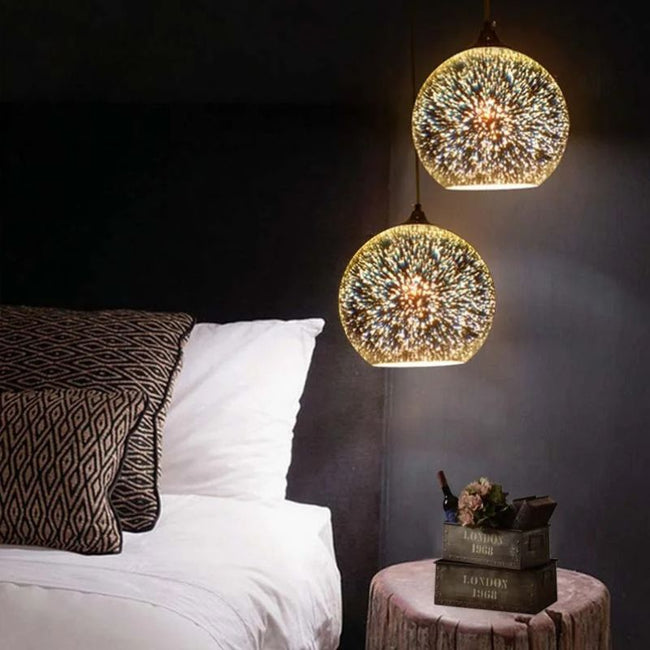 Suspension Bohème Lampe En Boule De Verre Chic
