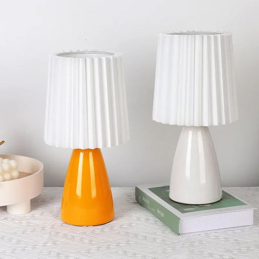 Lampe De Table Chic Avec Abat-Jour Plissé