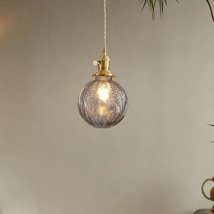 Suspension Vintage Charme Loft En Verre Sablé