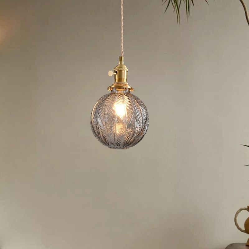 Suspension Vintage Charme Loft En Verre Sablé