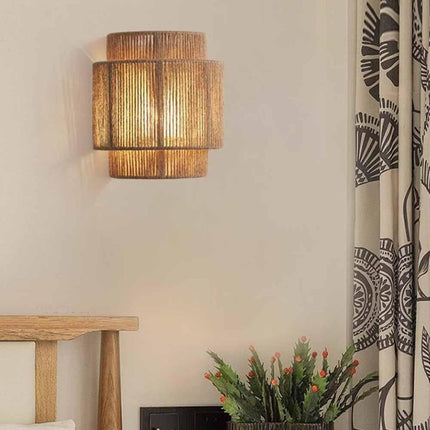 Applique Murale Bohème Rétro Chic En Rotin