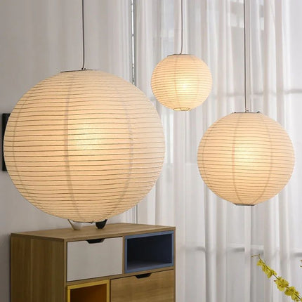 Lampe Japonaise Design Ronde En Papier Tendu