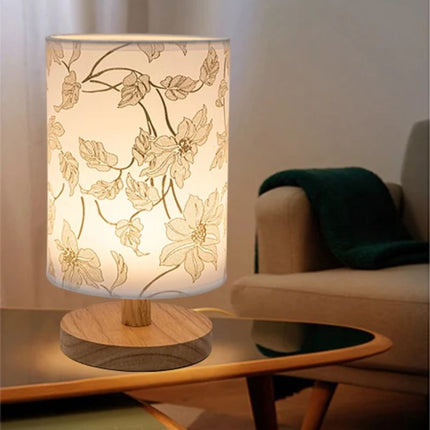 Lampe Japonaise Tissu Doux Avec Motifs Fleurs