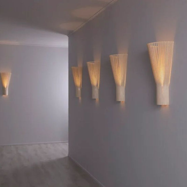 Applique Murale Japonaise En Bois Massif
