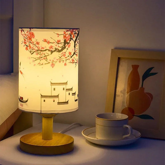 Lampe Japonaise Décorative Avec Tissu Imprimé