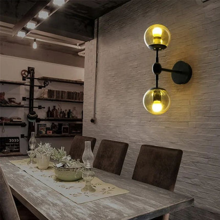 Applique Murale Salle à Manger Avec 2 Boules Givrées