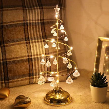 Lampe De Table Arbre De Noël LED En Cristal