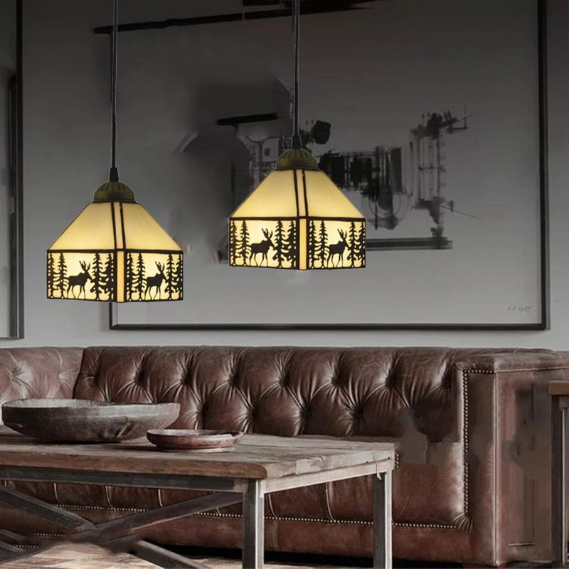 Lampe Tiffany Motif Cerf Artistique