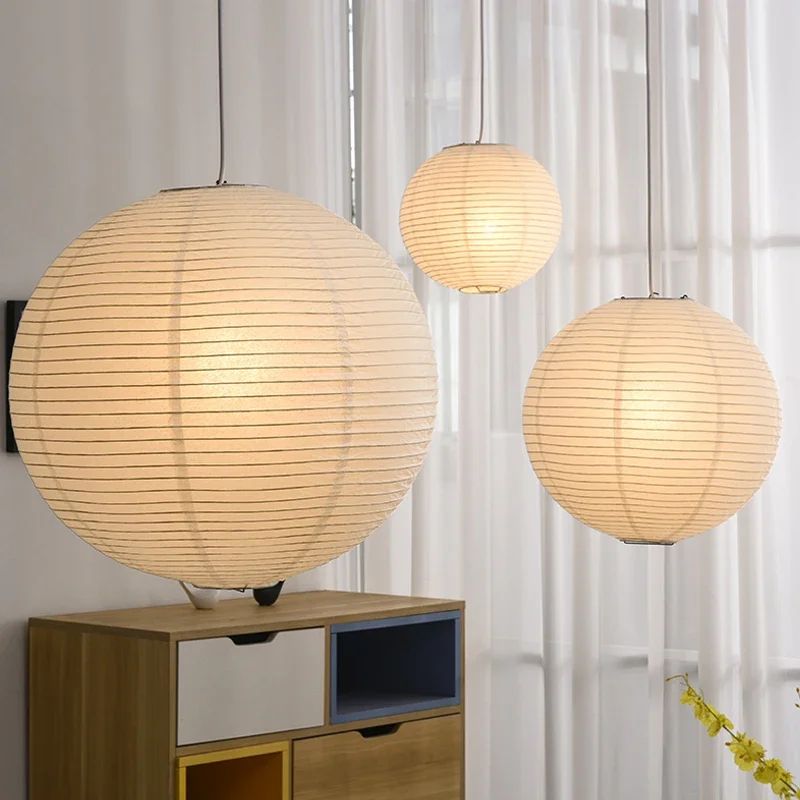 Lampe Japonaise Design Ronde En Papier Tendu