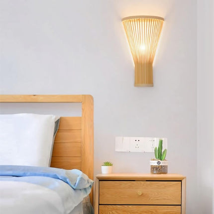 Applique Murale Bohème En Bambou Sculpté