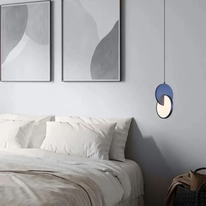 Suspension Moderne LED Éclipse Bleu