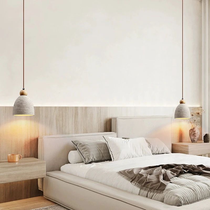 Lampe Vintage LED Suspendue En Pierre Sculptée