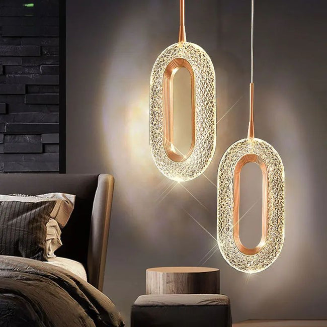 Suspension Salle À Manger Cristal LED Design Élégant