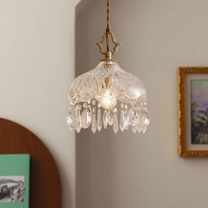 Suspension Chambre Rétro En Verre LED Élégante