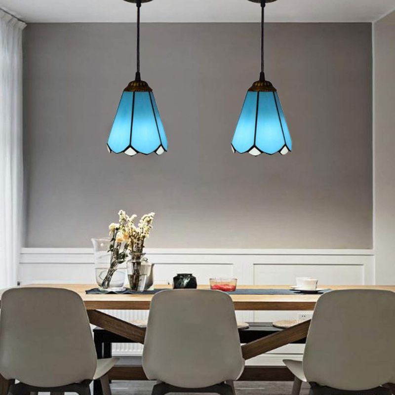 Lampe Tiffany Nuances Bleu Méditerranéen