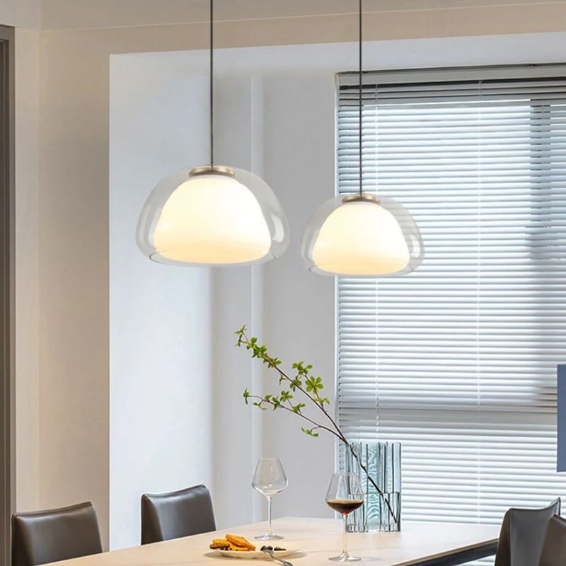 Suspension Salle À Manger Double Verre Raffinée