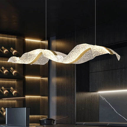Suspension Salle À Manger Vague LED Contemporaine
