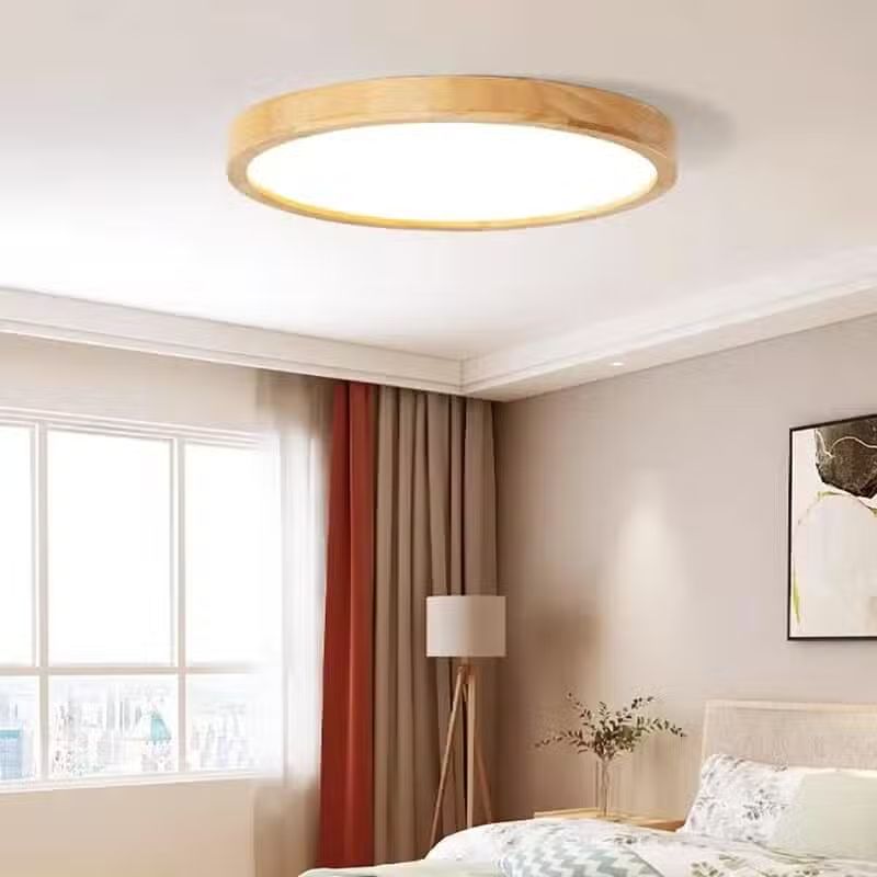 Plafonnier LED en Bois Style Nordique