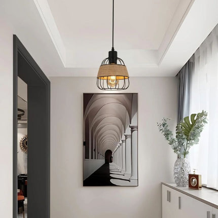 Suspension Industrielle Design Cage Rétro Élégant