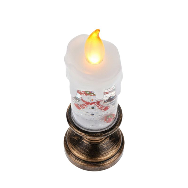 Lampe De Table Bougie De Noël LED Avec Flocon Et Bonhomme De Neige