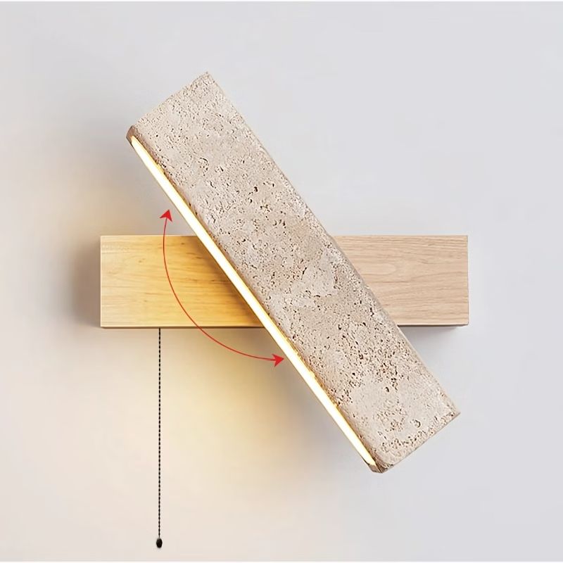 Applique Murale Bohème en Bois et Pierre Naturelle