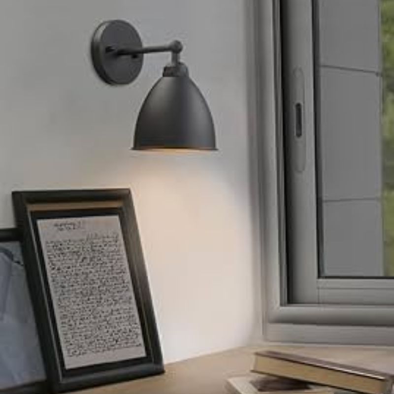 Applique Murale Industrielle Noir Mat Style Rustique