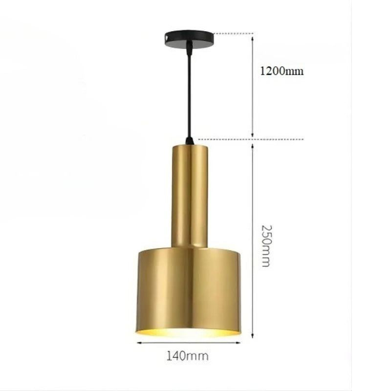 Suspension Industrielle Dorée Élégance Nordique
