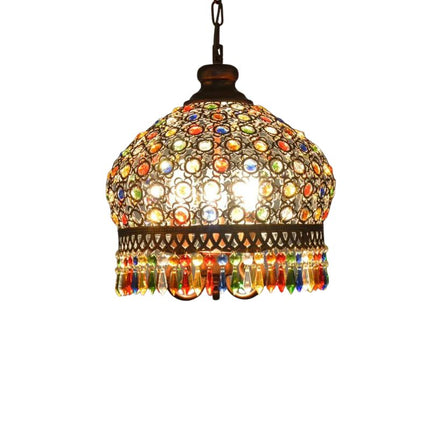 Lampe Bohème Raffinée En Cristal Coloré