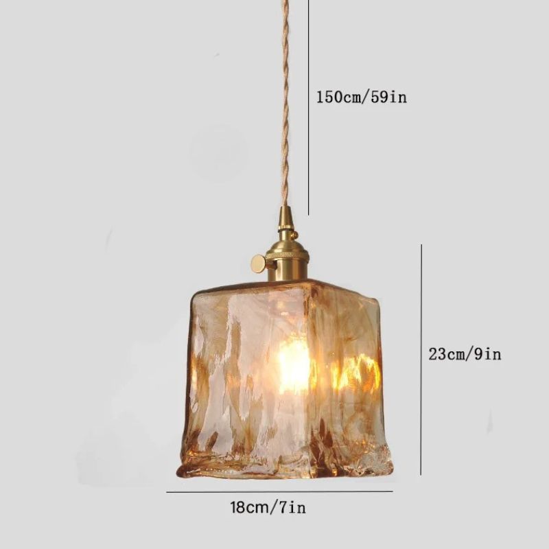 Suspension Vintage En Verre Design Nordique Élégant